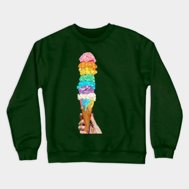 Ice cream lover - rainbow ice cream cone Crewneck Sweatshirt by Deardarling